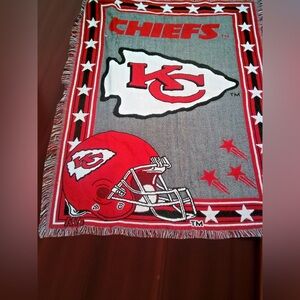 Vintage The Northwest Co KC Chiefs Throw with Fringed 46"x56"